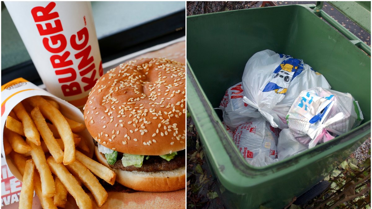 En anställd på Burger King i USA serverade kunder pommes frites från soptunnan.